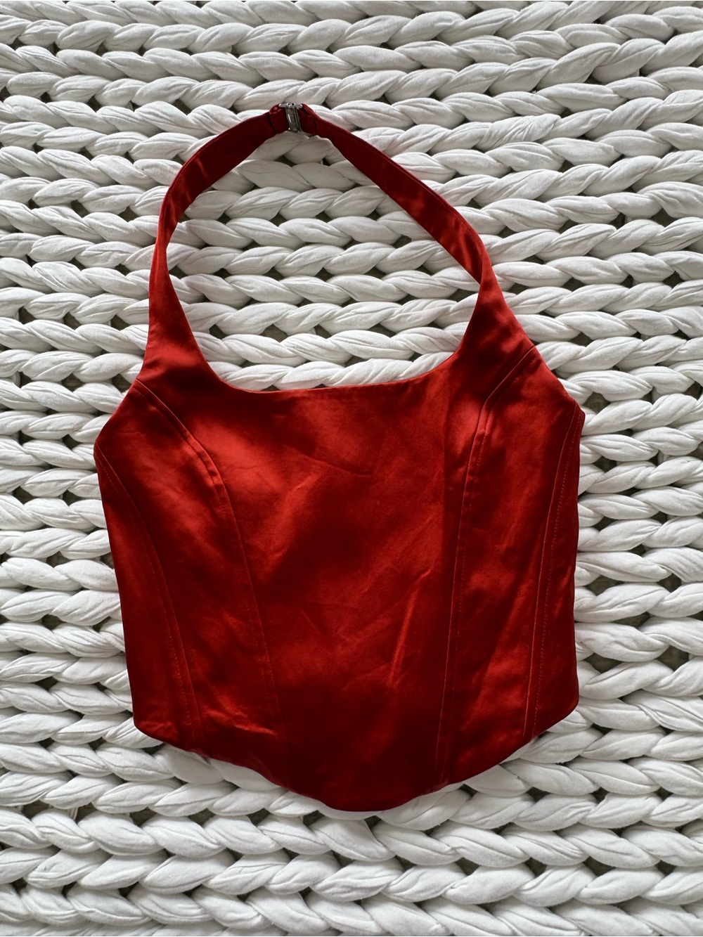 Aritzia Red Halter Corset Top